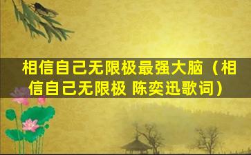 相信自己无限极最强大脑（相信自己无限极 陈奕迅歌词）